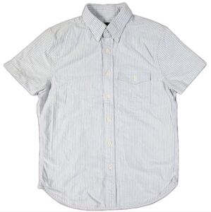 Abercrombie & Fitch Button Up Adult Small Striped Blue Short Sleeve Mens